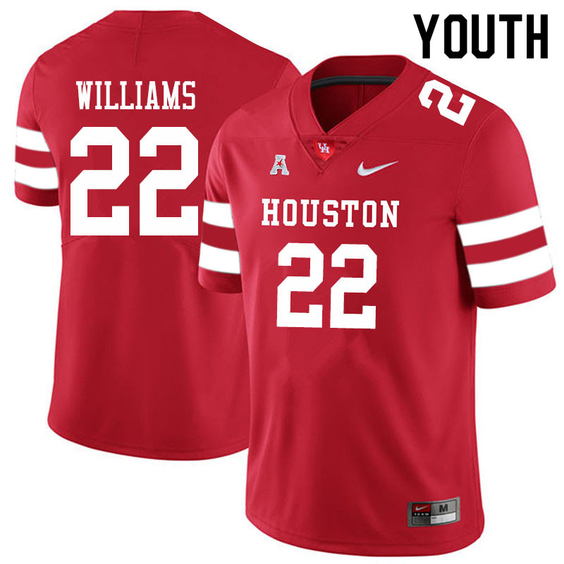 Youth #22 Damarion Williams Houston Cougars College Football Jerseys Sale-Red - Click Image to Close